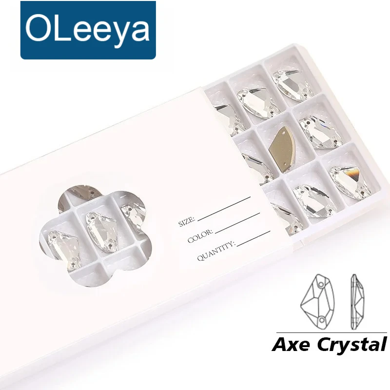 

OLreiro AXE Форма K9 Стекло Пришивные Стразы Блестящие Кристаллы Швейные Камни Высочайшее Качество Стразы для Украшения Одежды Обувь