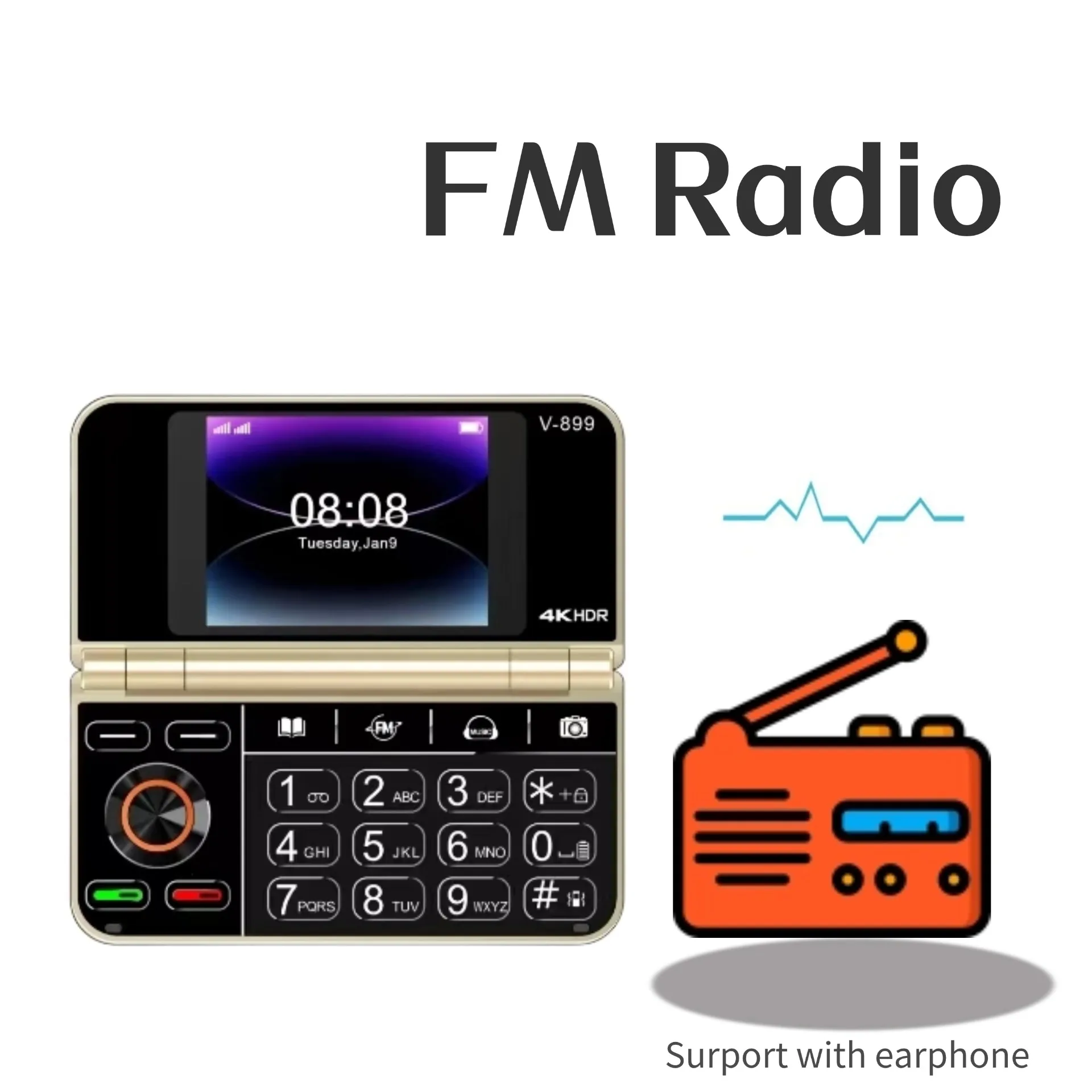 Mafam V899 Classic Folded Push Button Phone Clamshell Two Screens Torch Small Size Dual Sim Cards Pocket Senior Phone Unlocked