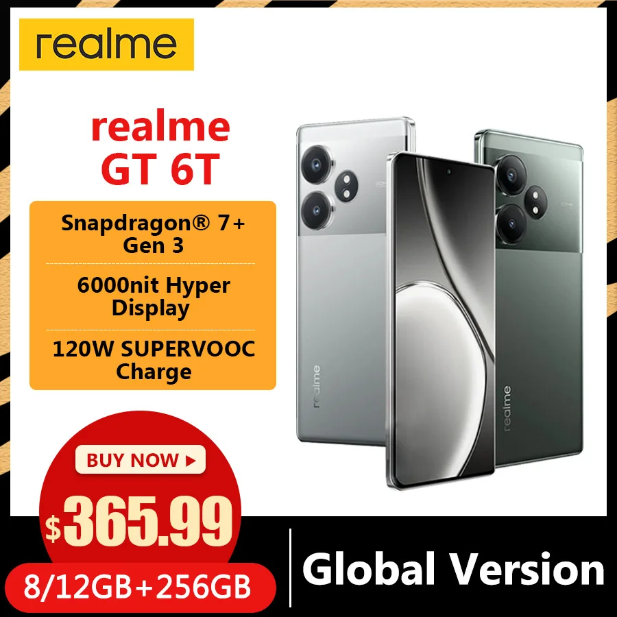 هاتف Realme-GT 6T 5G ، إصدار عالمي ، NFC ، snaph 7 Plus ، Gen dragon 3 ، our "، شاشة عرض OLED ، وشحن W ، بطارية mAh