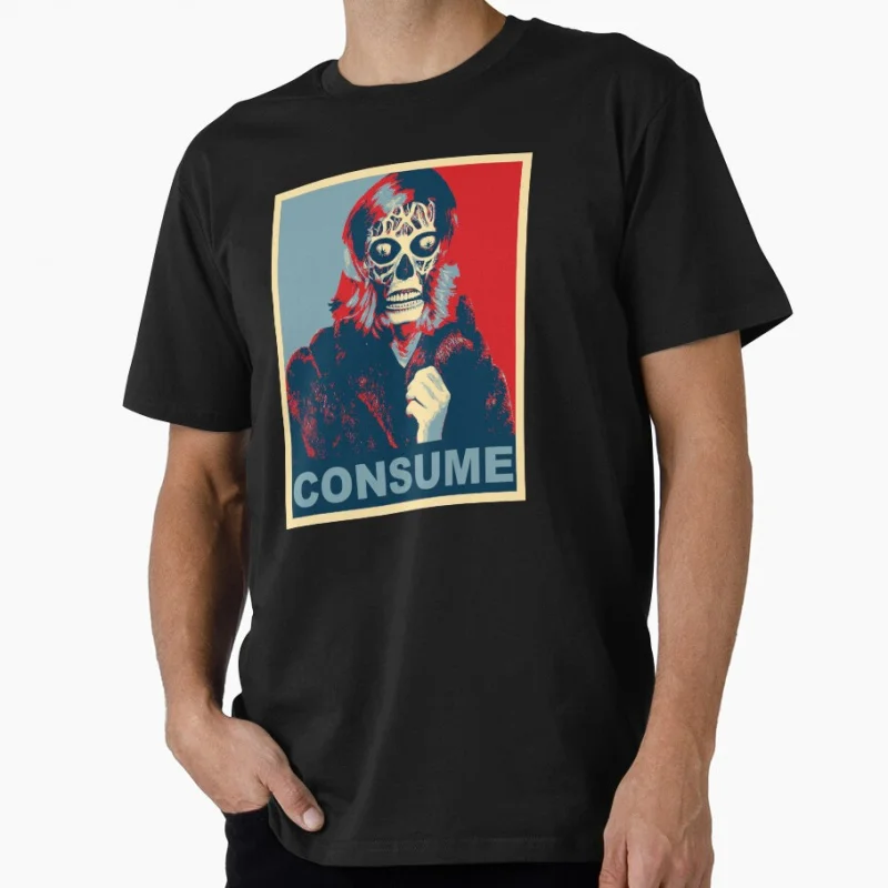 

They Live - Consume 80s Vintage Horror movie John Carpenter Scary halloween Gift t shirt Large size Tops Scifi Graphic clothes