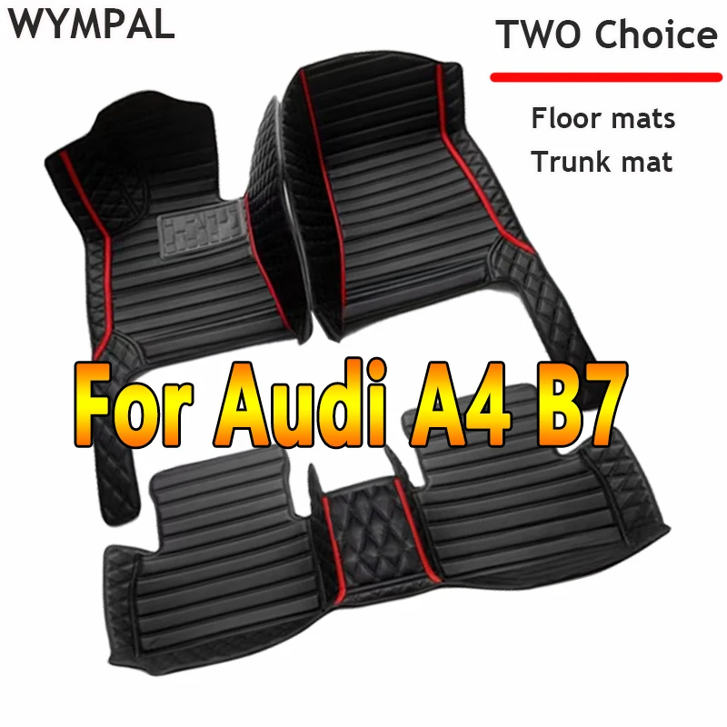 

Custom Auto Luxury Leather Car Floor Mat For Audi A4 B7 2005 2006 2007 2008 Car Mat Full Set Women Waterproof Accessories