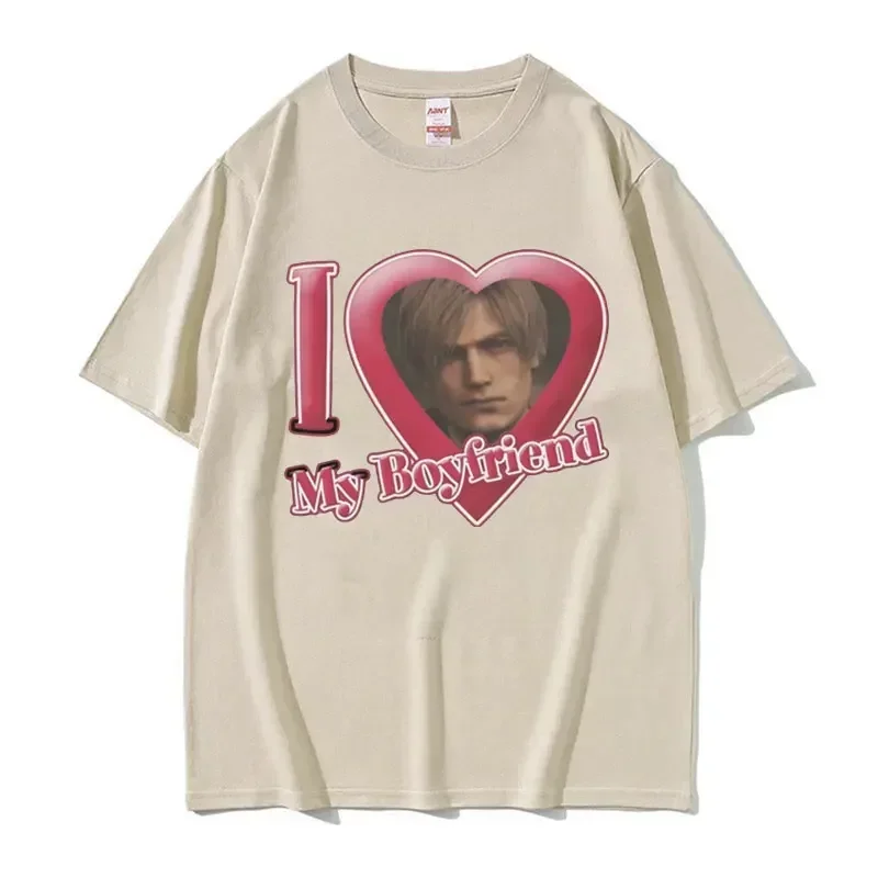 

Футболка с графическим принтом I Love My Boyfriend Leon S Kennedy, женская модная футболка в стиле Харадзюку