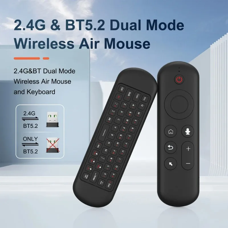 Remote control air mouse voice gyroscope 7 color backlit mini keyboard dual mode 2.4G BT5.2 wireless for android smart tv box pc gallery 5