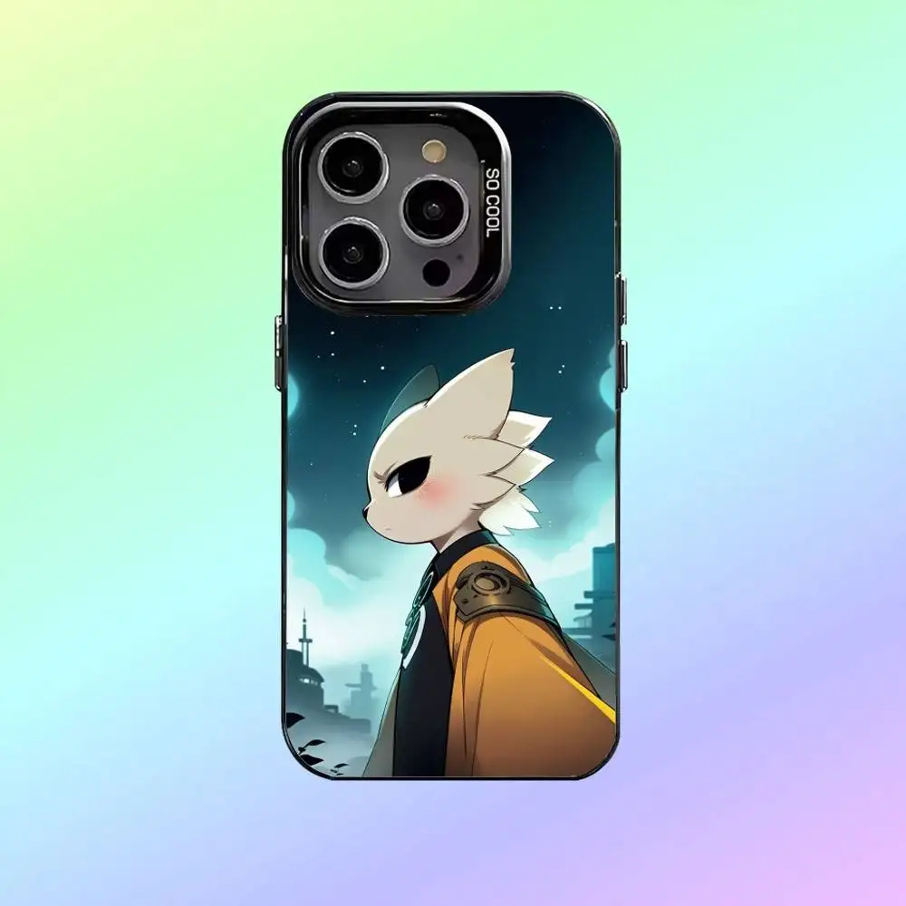 N-Nine s-sols jeu coque de téléphone pour iPhone17,16,15,14,13,12,11 coque de téléphone argentée colorée Funda couverture