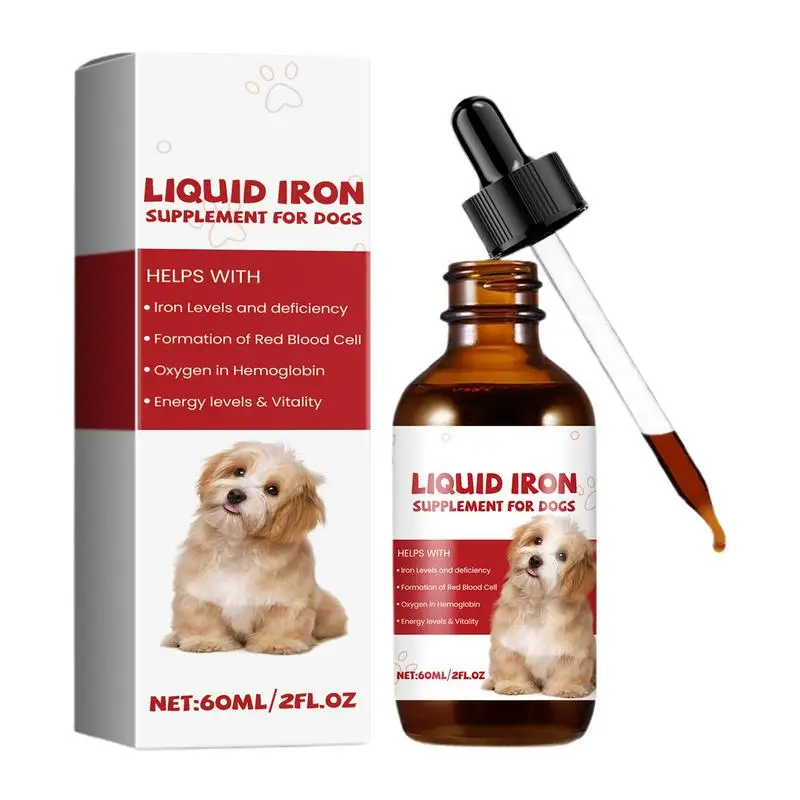 Dog Body Care Drops Pet Dog Cat Nutritional Supplement 60ml Dog Iron Supplement For Supports Low Energy Levels And Lethargy