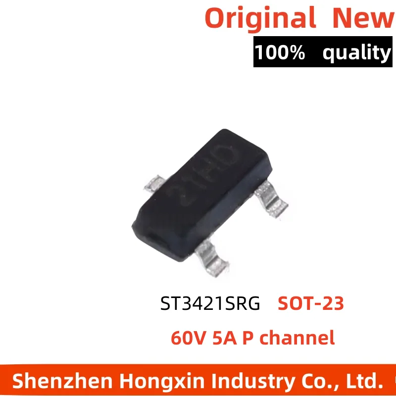 

10pcs New Field Effect Transistor MOS ST3421SRG 60V 5A P-channel SOT-23 Screen Printing Starting with 21