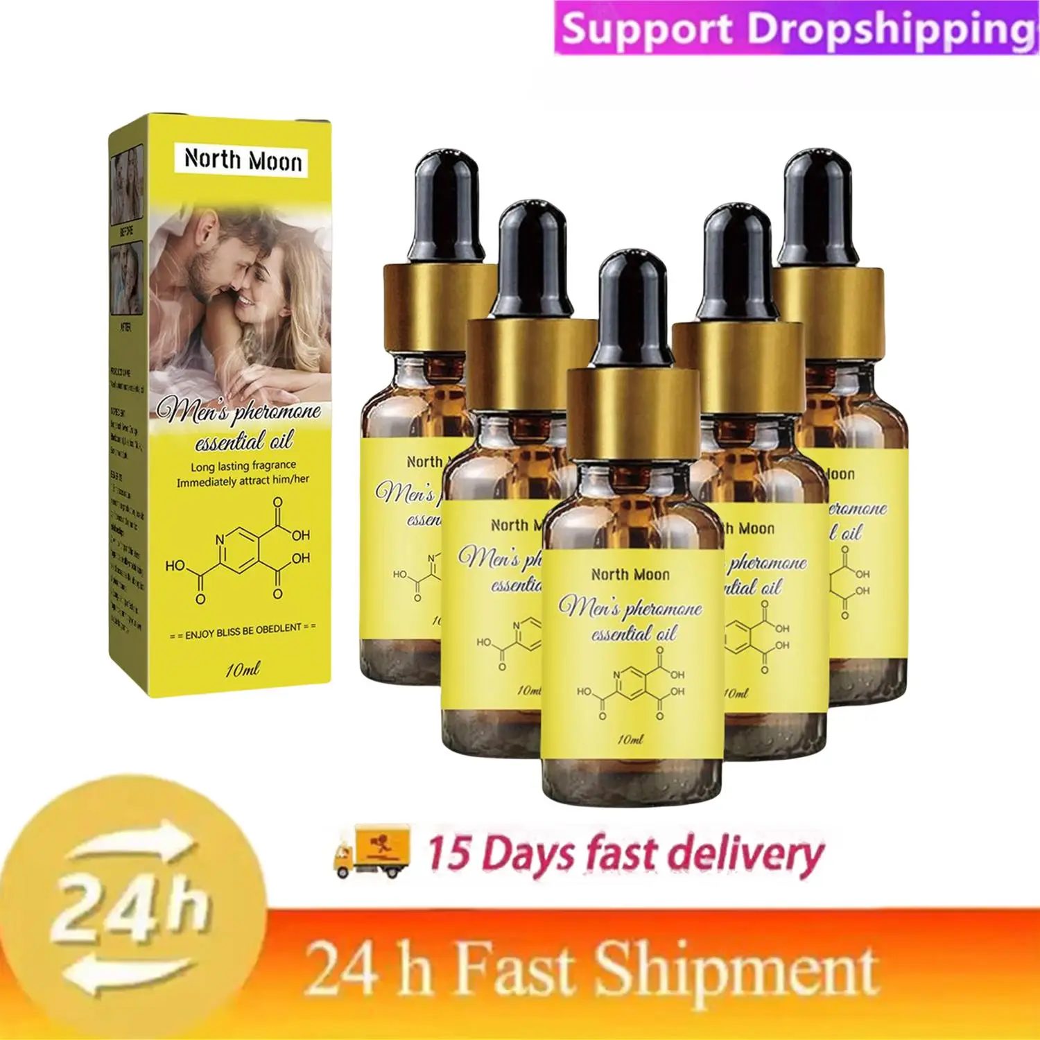 5Pcs 10ml Pheromone Essential Oil Long Lasting Natural Refreshing Body Essence Fragrance For Man Women Into Fragrances Gift