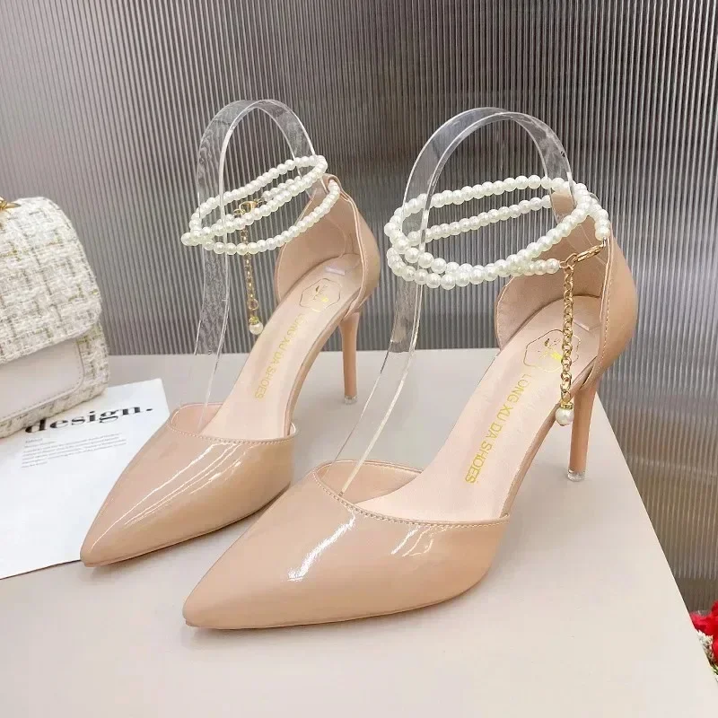 High Quality Nude Women\'s High Heels New Style 2024 Classic Buckle Women\'s High Heels Fashion Pointed Toe Elegant Formal Shoes