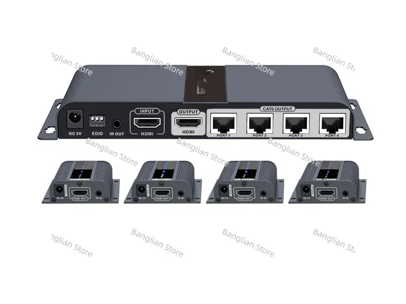 Suitable for Langqiang LKV714PRO HDMI One To Three, One To Four Network Cable Extension Distributor with HDMI Ring Out