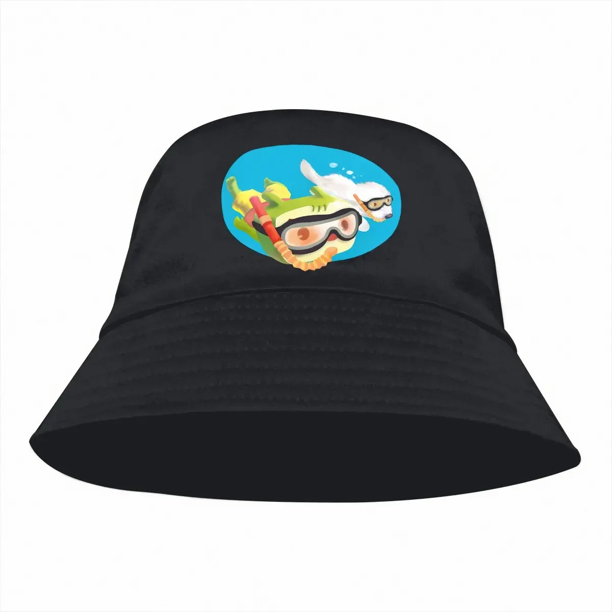 Dive Bucket Hat Little Boy With His Dog Men's Women's Fisherman Cap Hip Hop Beach Sun Fishing Hats