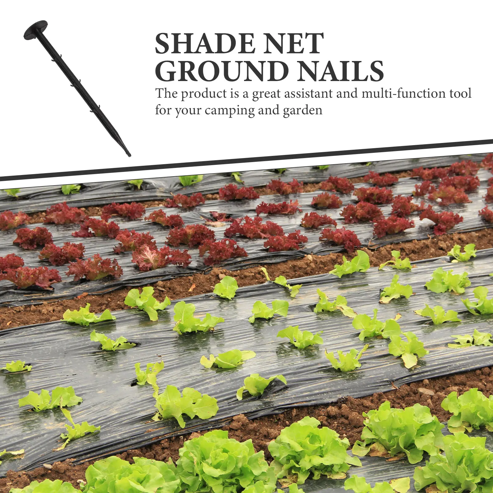 

100 Pcs Plastic Ground Stakes Firmly Inserts Tent Fixing Camping Garden Pegs Strong Nails Yard Lawn Support stakes Landscape