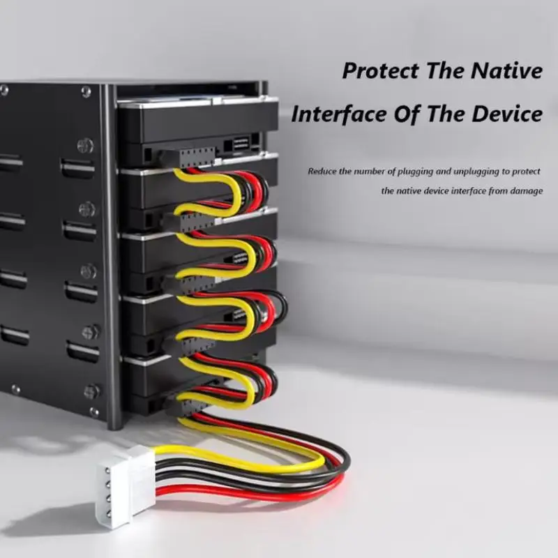SATA 3.5/2.5 Inci 1 Hingga 5 Kabel Pemisah Catu Daya Hard Drive SATA 4 Pin Hingga 15 Pin Adaptor Daya SATA