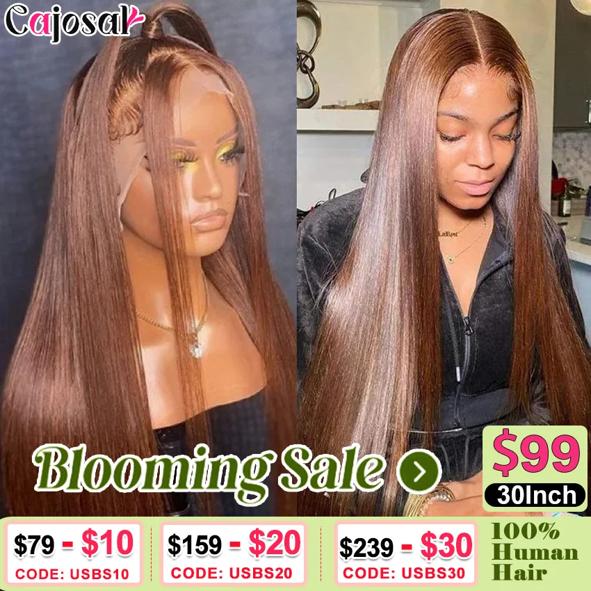 360 풀 HD 레이스 다크 브라운 200%, 스트레이트 웨이브 레미 인모, 13x6 HD 레이스 프론트 가발, 4x4 클로저 가발 접착제