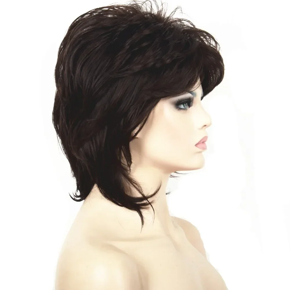 StrongBeauty Women Synthetic wig Short Hair Black/Blonde Natural wigs Capless Layered Hairstyles