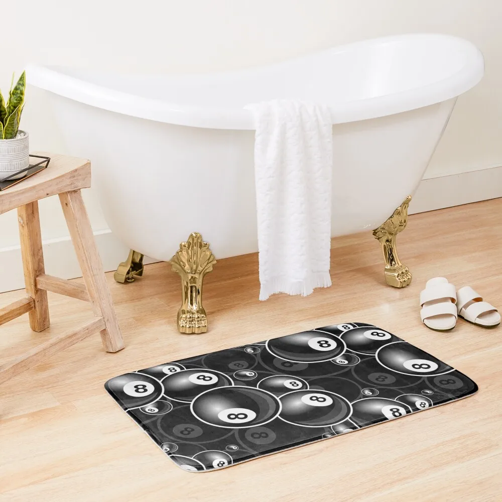 

Billiards Black 8 Ball 8-Ball black and white Snooker Pool Bath Mat Rooms Non-Slip Bathtub Mat