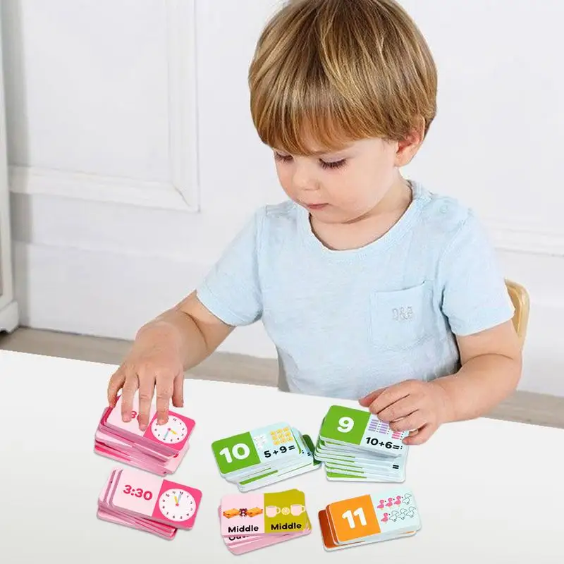 

Addition And Subtraction For Kids 4 In-1 Toddler Matching Game Time Awareness English Word Toys Educational Tools For 6 To 8