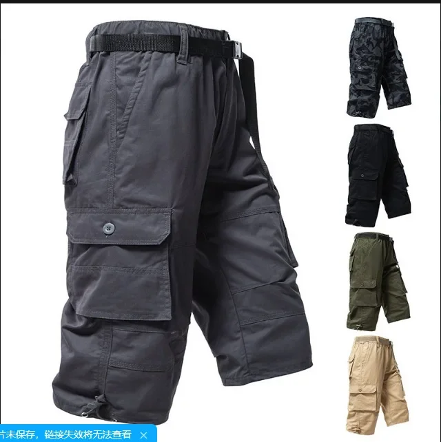 

Новые модные шорты-карго, мужские летние тонкие свободные повседневные спортивные штаны, укороченные брюки для мальчиков, мужские шорты