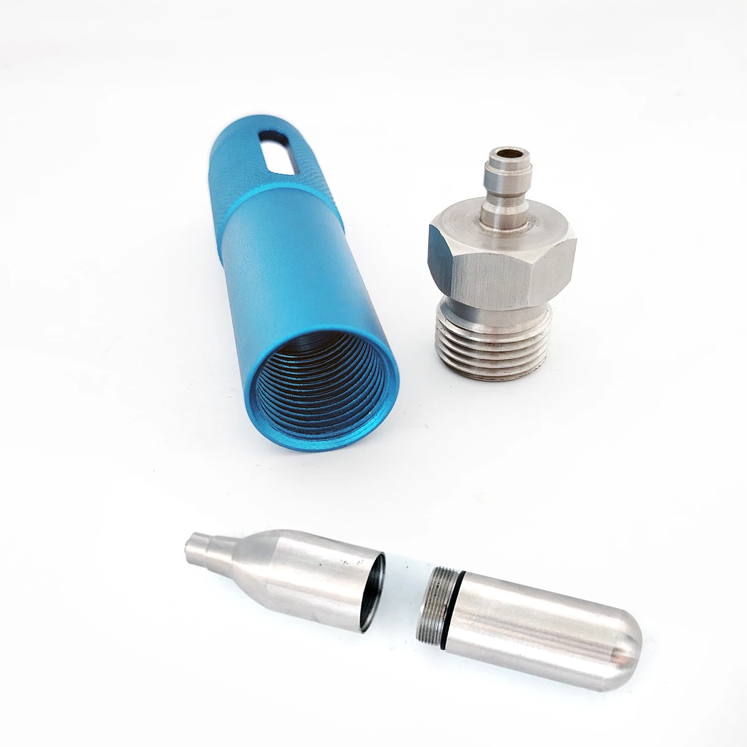 CNC 비나사형 12g CO2 카트리지 리필 도구 야외용 소다 타이어 팽창 구명조끼용 304 스테인레스 스틸 15MPa 어댑터