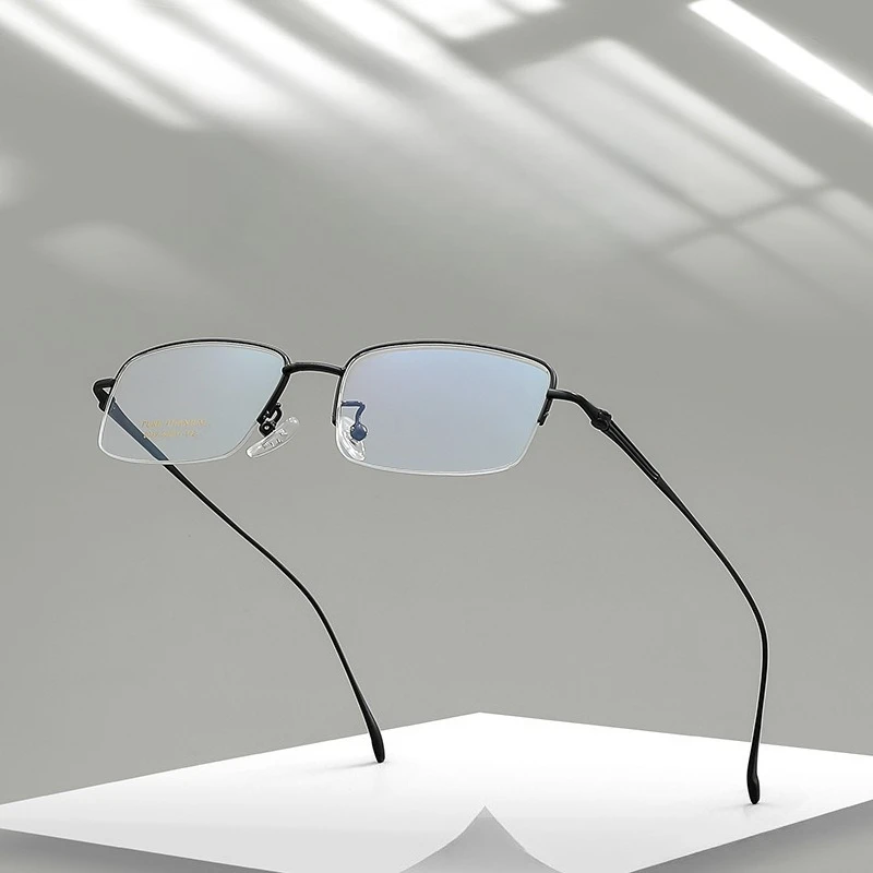 EYORA Occhiali da lettura ultraleggeri in titanio a mezza montatura Occhiali miopia Ipermetropia Occhiali fotocromatici progressivi anti luce blu