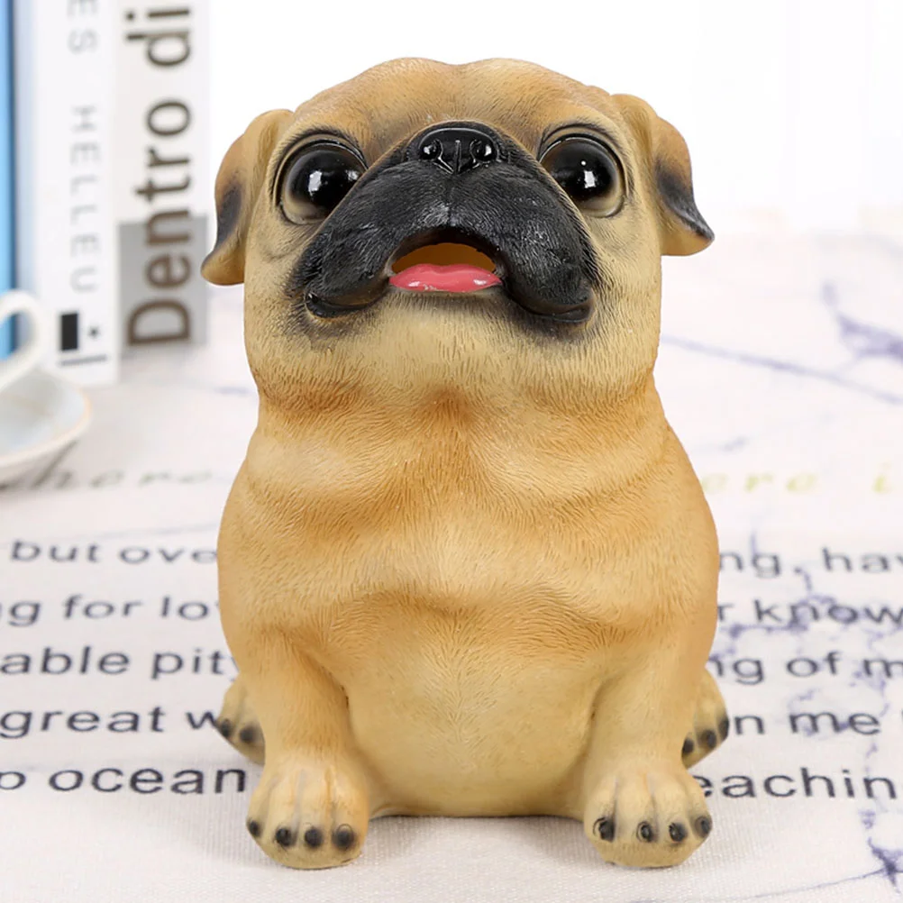 Girl Piggy Bank Puppy Ornament for Kids Cartoon Dog Miniature Animal Figurines Child