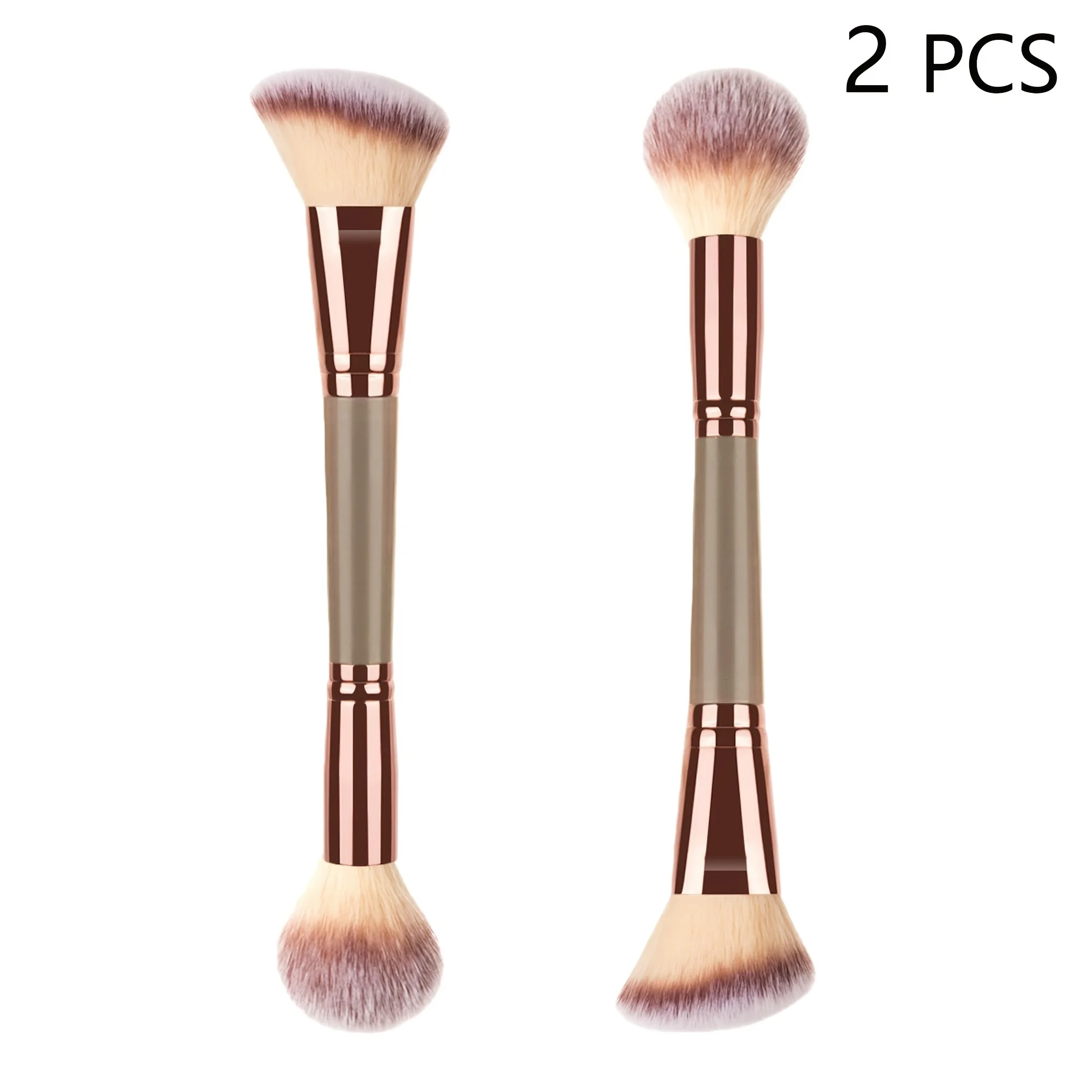 2Pcs 2Pcs Double Ended Makeup Brushes Set Dual Head Blush Powder Highlighter Contour Brush Soft Synthetic Bristles Face Cosmetic Tool - Aliexpress Deal