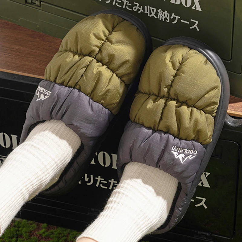 Winter-Winterhausschuhe mit dicker Sohle, wasserdicht, für Damen, rutschfest, weiche Sohlen, Baumwollschuhe, Damen-Mix-Farben-Kurzplüsch-Slipper. – Detail 5