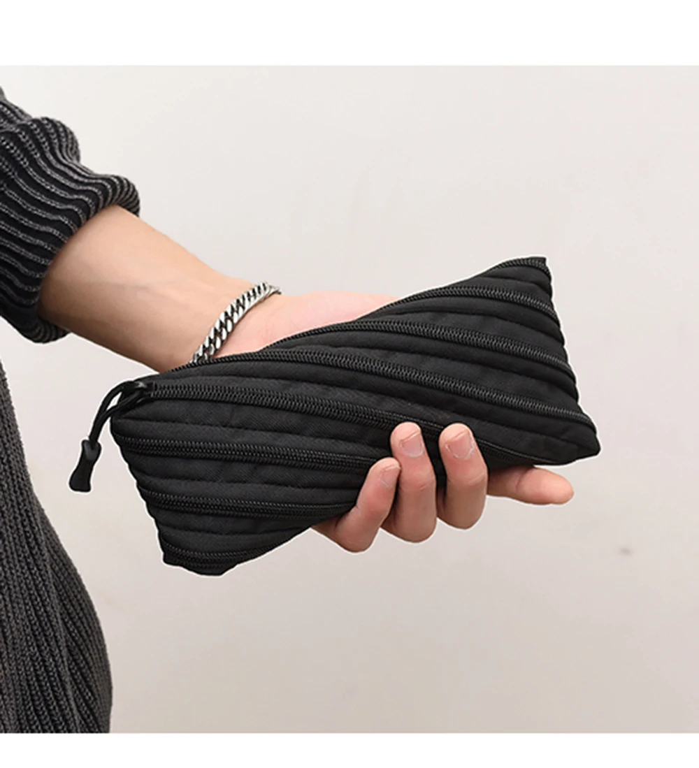 탈부착 가능한 지퍼 멀티폼 동전 지갑 디자이너 스타일 핸드헬드 클러치 백 휴대용 대용량 키 파우치 유니섹스 핸드백