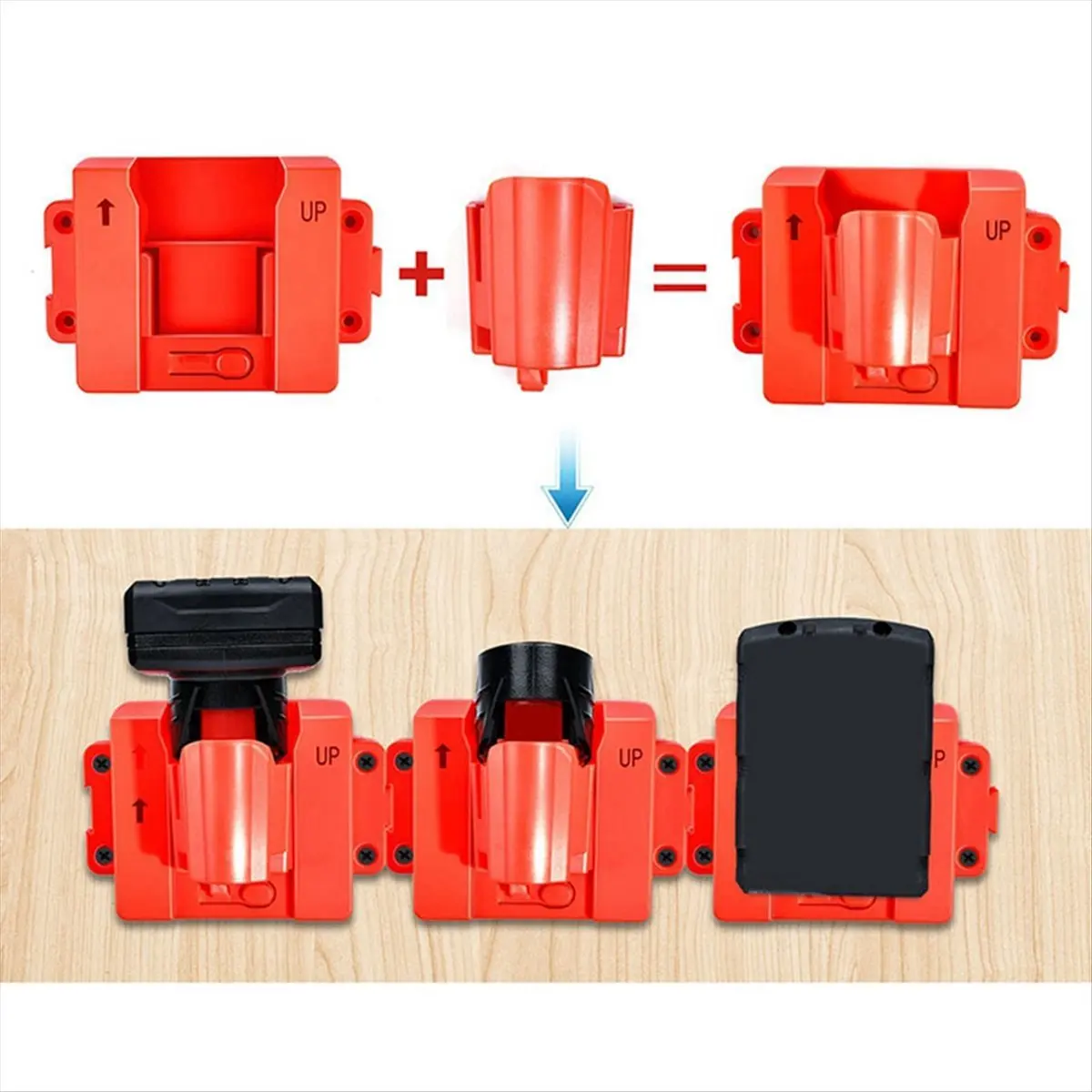 (ABDH) For Milwaukee 12V 18V Lithium Battery Wall Mount Dock Holder Battery Storage Rack Bracket M12 Fixing Bracket