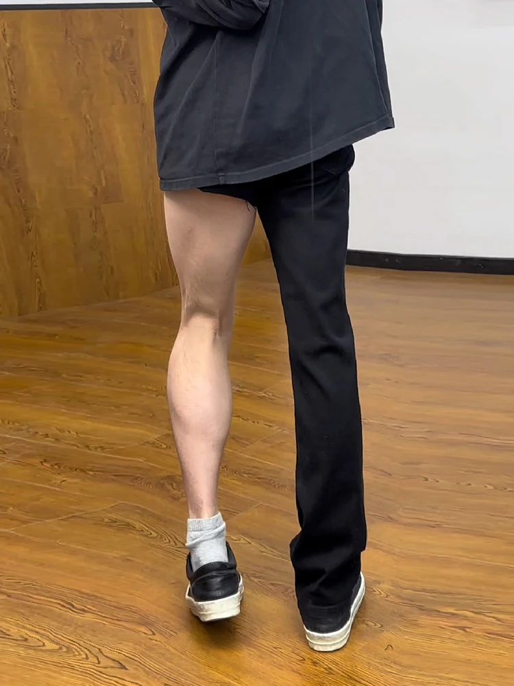 

Bla Elastic Slim Fit Jeans Men's Summer Thin Straight Knife Pants American High Street Vibe Flared Pants Youth Trend