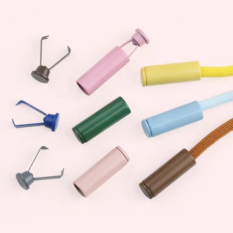 2pcs Stopper With Lid Cap Buttons Rectangle Cord Ends Lock Stoppers For Rope Apparel Sportswear Part Sewing Buttons Accessory