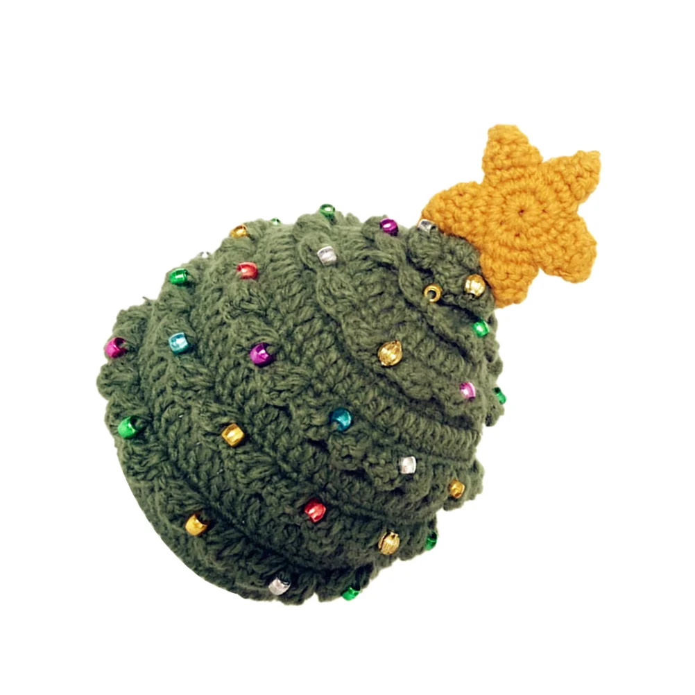 

Christmas Knitted Hat Adorable Christmas Tree Shaped with Star Crochet Hat for Women Men Adults (Green)