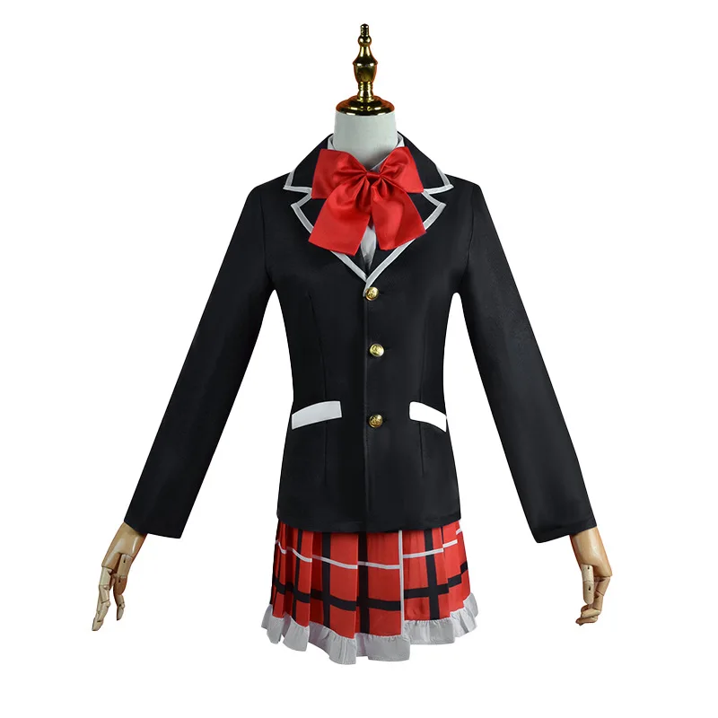 Anime Love Chunibyo e Outras Delírios Traje Cosplay para Mulheres, Takanashi Rikka, Dekomori Sanae, Saias, Uniforme, Halloween, Adulto