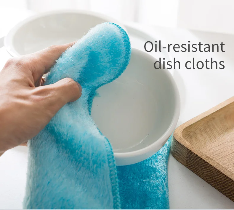 2-Pack Ultra-Fine Fiber Dishcloths, Non-Greasy Double-Layer Dish Towels, Oil-Removing Thick Absorbent Kitchen Towels, Cleaning Magic Bamboo Fiber Cloths