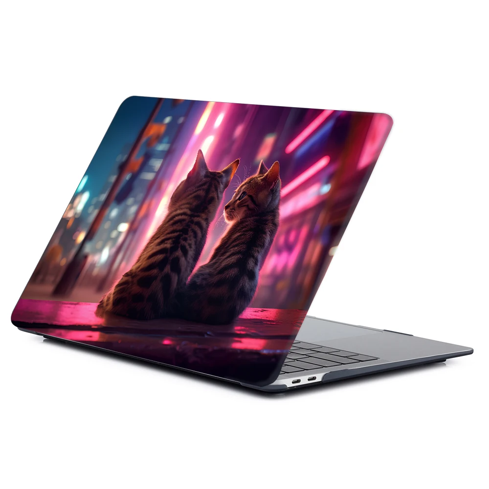 Niedliche Katzen-Print-Laptophülle für MacBook Pro 14 M4 2024, Modell A3401 14.2, Hülle für Air/Pro M1 M2 M3 13 14 15 16 16.2
