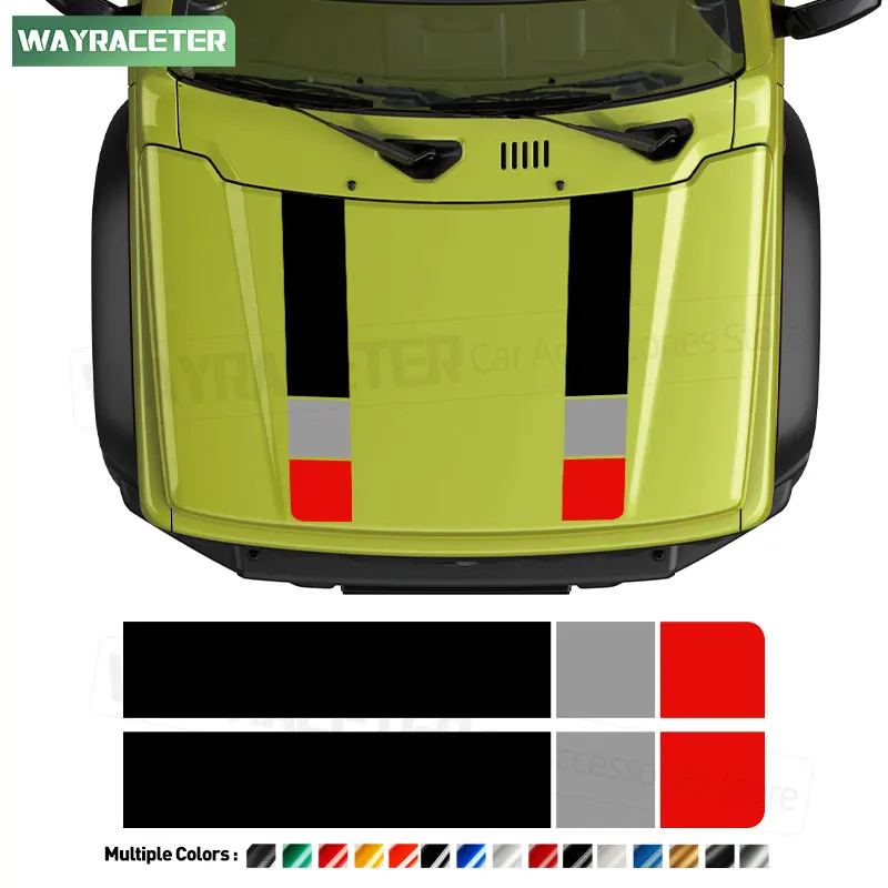 

Rhino Edition Hood Bonnet Stripes Sticker Engine Cover Vinyl Decal For Suzuki Jimny Allgrip JB74 2023 2024 2018 + Acccessories