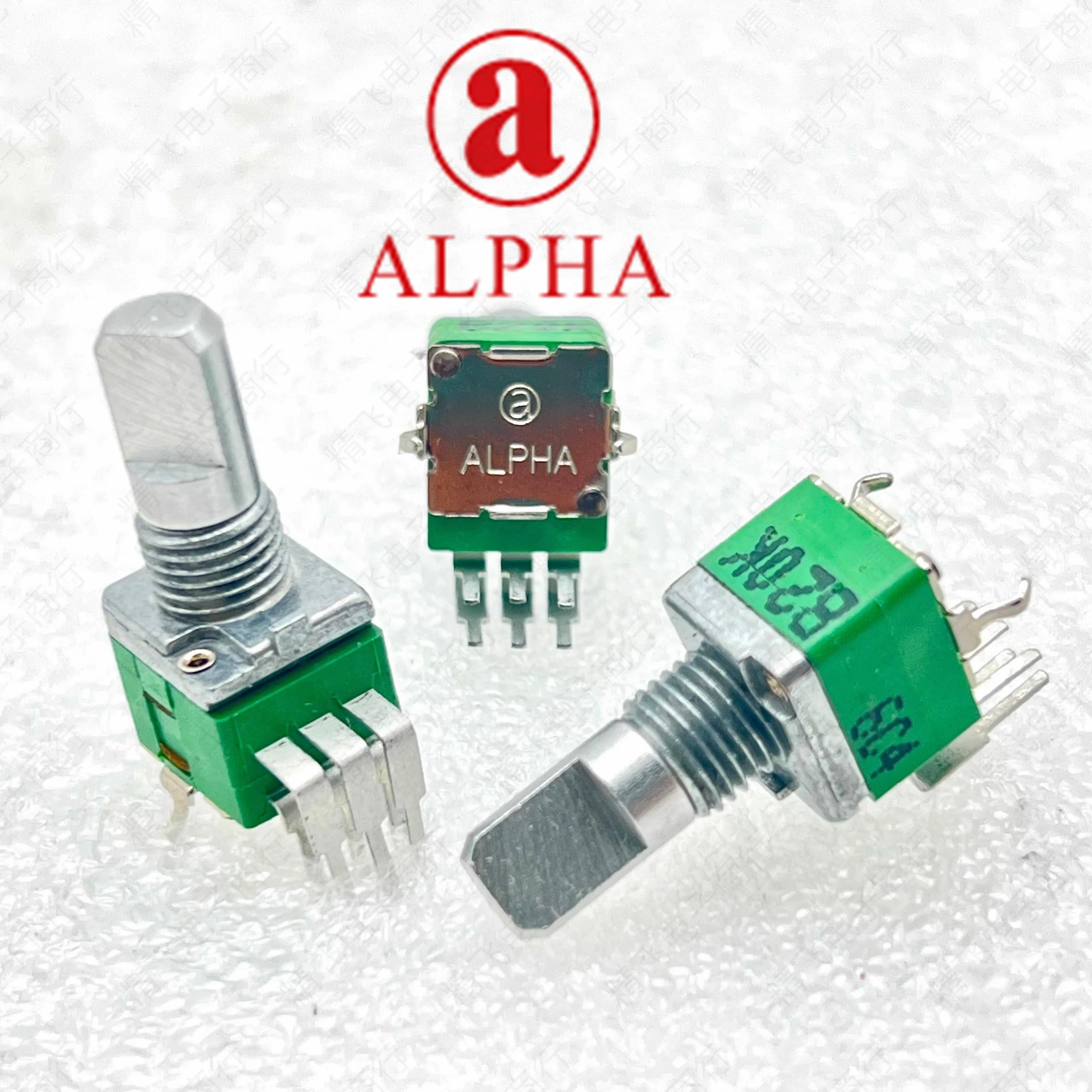 1pcs，Single loop carbon film potentiometer，RK09，B20K，6Pin，Axis length 15mm, half axis