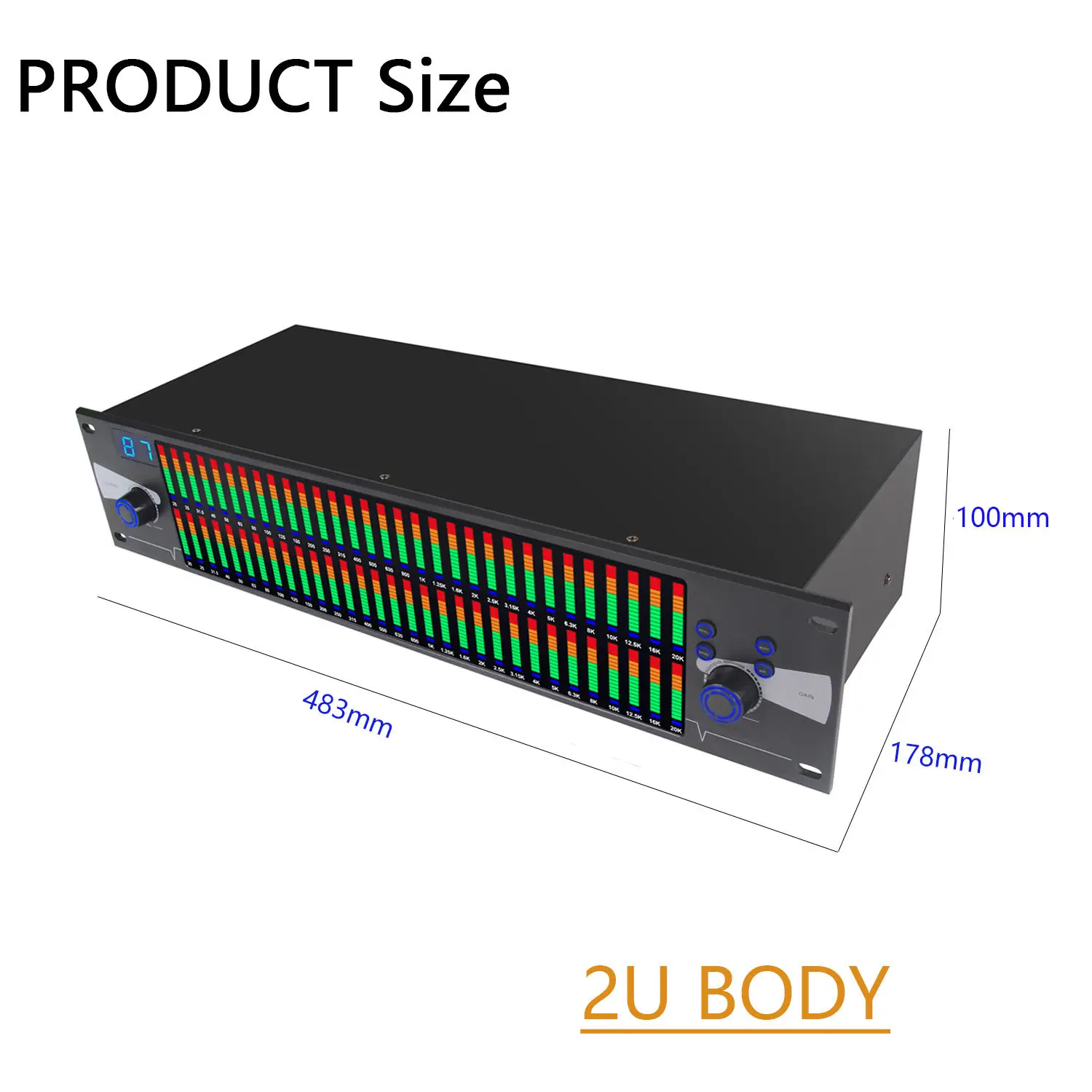 Dual-Channel Professional Digital Crossover 31-Band System Sound Equalizer Audio Graphic Equalizer for Stage Concert