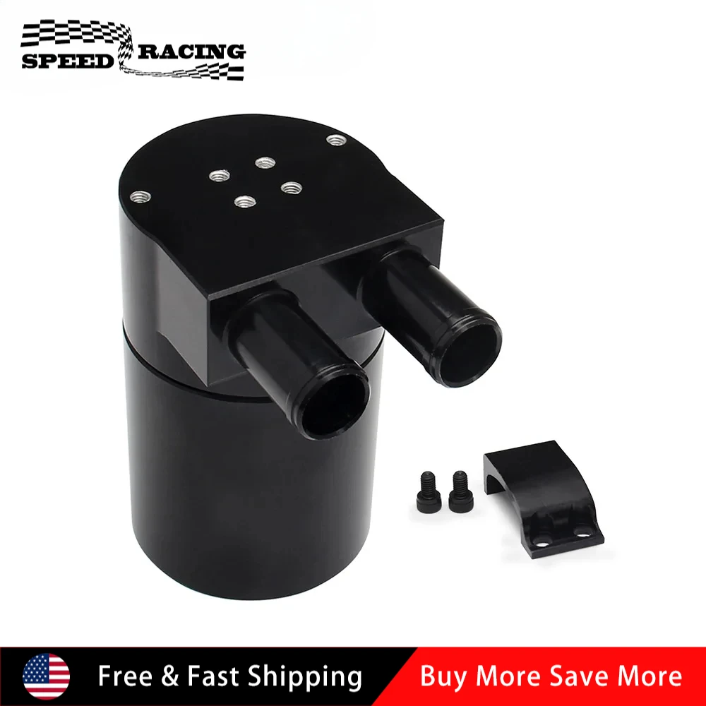 Universal Aluminum Alloy 2L Oil Catch Can Tank For 2006-2011 E90 Sedan 335i 335xi E91 Touring 335i 335xi Black OCC-1005