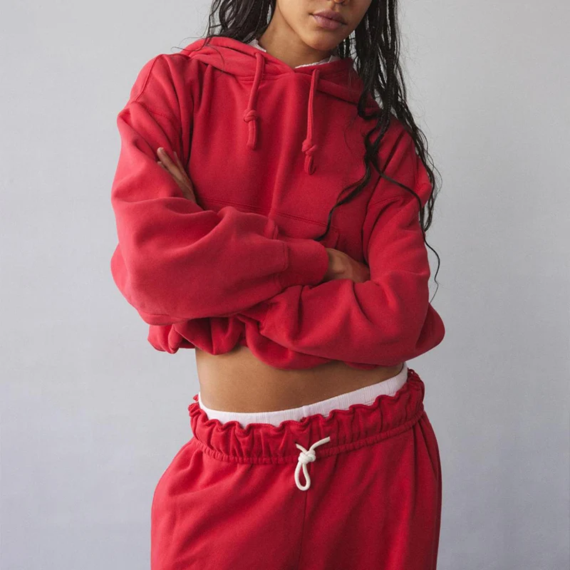 الخريف والشتاء جديد بلون بسيط عالية مقنعين السترة شخصية عارضة جوكر الشارع مقنعين الأزياء.