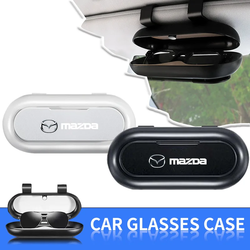 Car Sunglasses Storage Box Sun Visor Glasses Case Interior Styling Accessories For Mazda CX5 2 CX9 MX5 RX8 Axela Demio Atenza MS