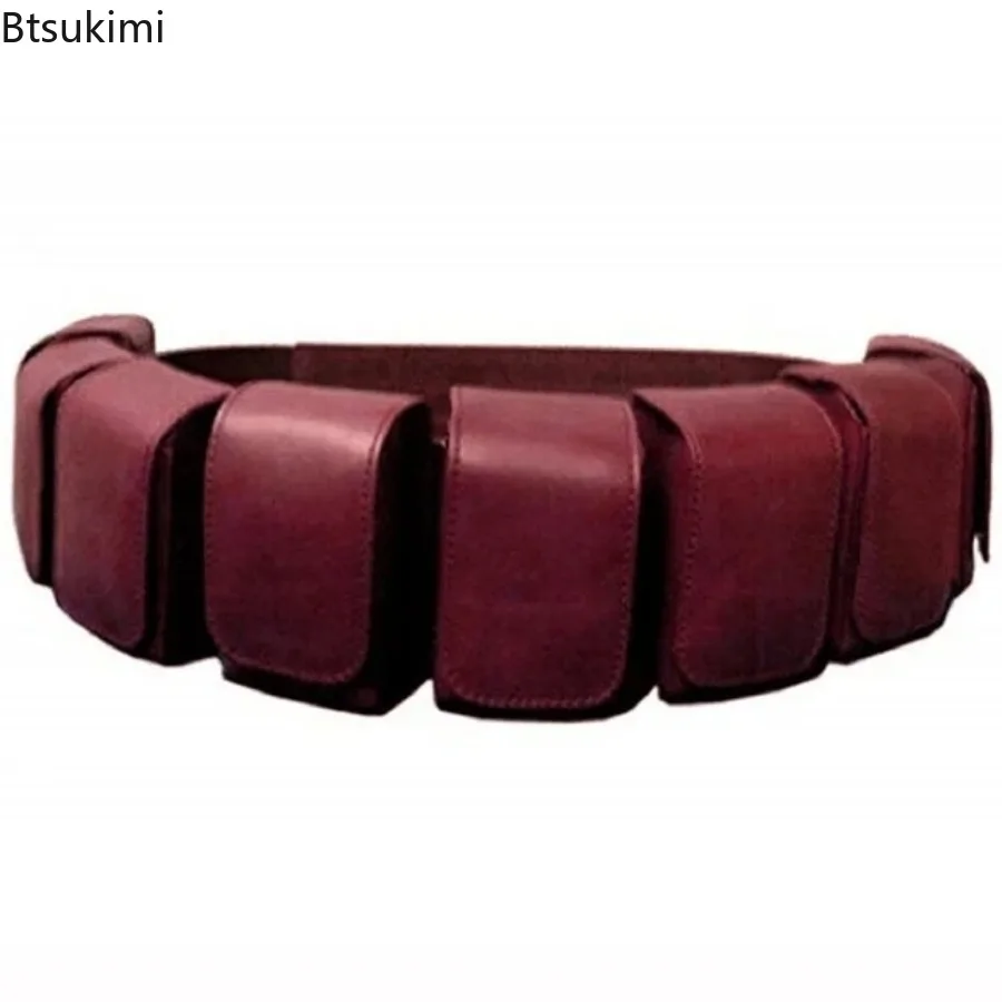 Steampunk باندولير خرطوشة الذخيرة حقيبة بحزام جلدية رصاصة الحقيبة بو كاتان باونتي هنتر با فيت حزمة مراوح تأثيري حلي الدعائم