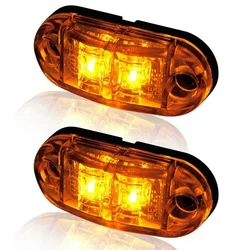 2led led lado marcador blinker luzes para caminhões de reboque piranha caravana side clearance marcador luz lâmpada âmbar vermelho branco