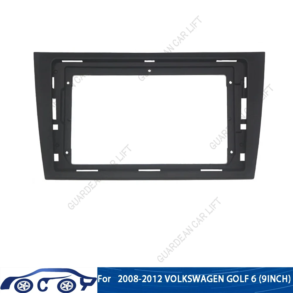 Marco de DVD de coche de 9 pulgadas para Volkswagen Golf 6 2008-2016 marco de Panel estéreo Audio Dash Trim Facia reproductor de Radio pantalla 2 Din Kit