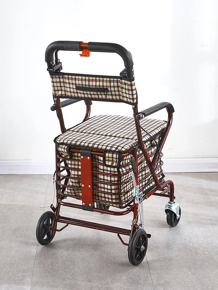 Trolley for the elderly instead of walking and driving can be pushed and Sat. portable folding trolley for the