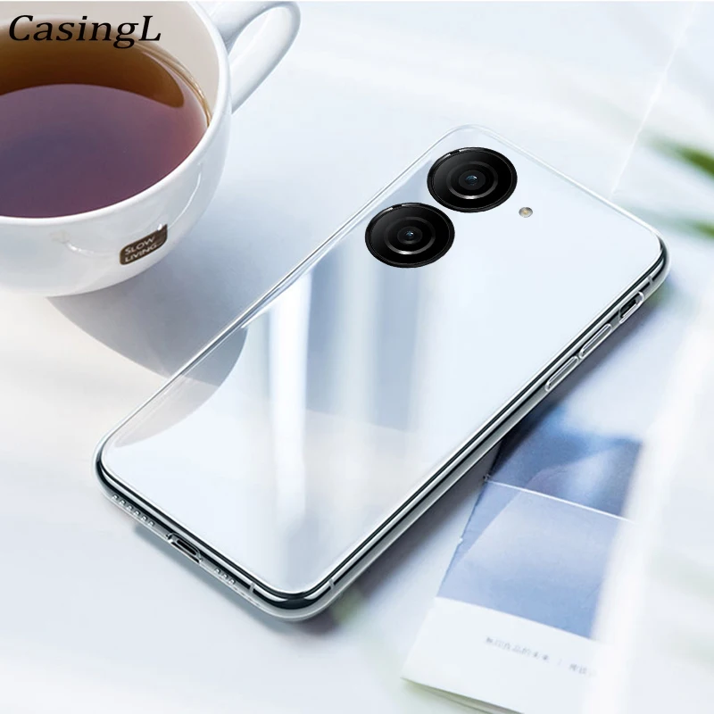 Caixa transparente do silicone para asus zenfone 10, água e caixa macia do telefone, à prova de choque, 9, 2 pcs