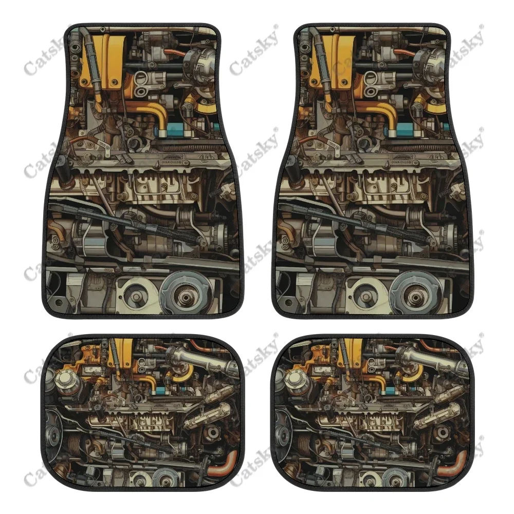 

Old Antique Car Engine Art Car Auto Floor Mats Carpet, Customized Car Floor Mats All Weather Automotive Floor Pad Stylish