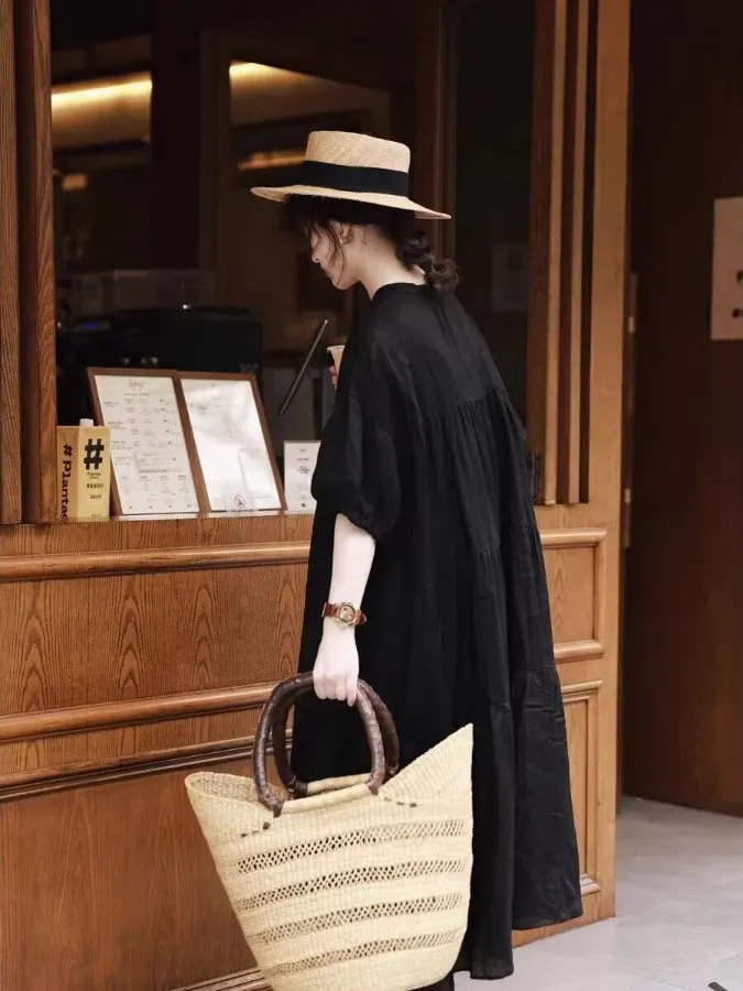 Gonna per bambola carina Sle giapponese dolce estate Dr Artistico Vintage Forest Girl Gonna torta a pieghe vento ort Sve Midi Dr