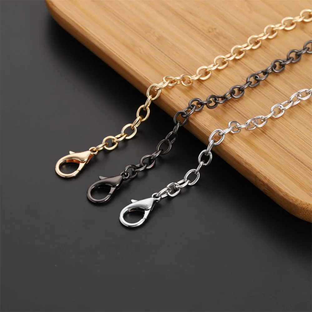 40-120cm Metal Aluminum Bag Chain Replacement Parts Accessories for Hand-Woven Shoulder Handbag DIY Handmade Detachable Straps