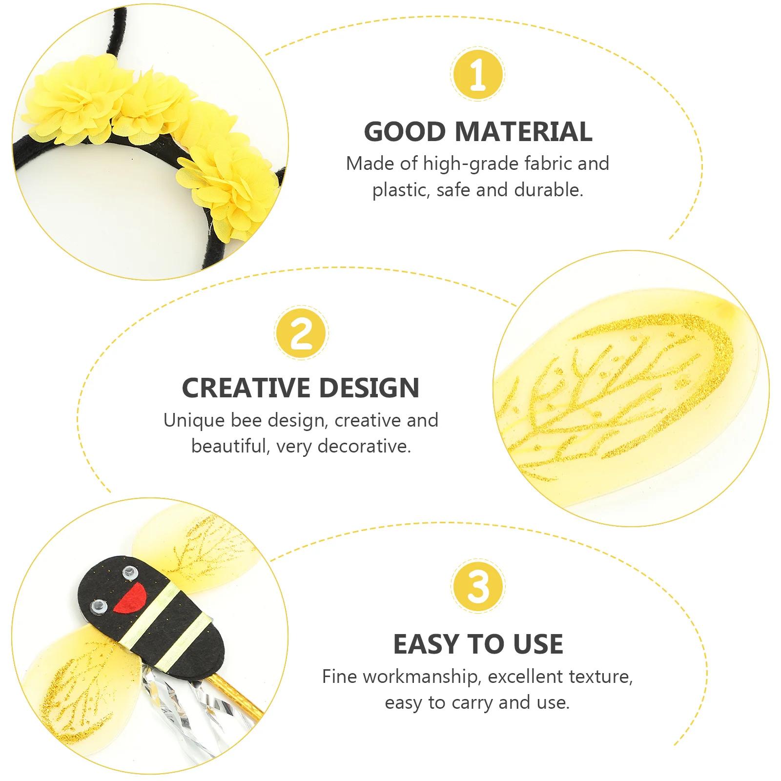 1 set 1 set meisjes bijenvleugels haarband fee stok kinderfeest kostuum rekwisieten voor halloween festival prestaties fancy dress decor