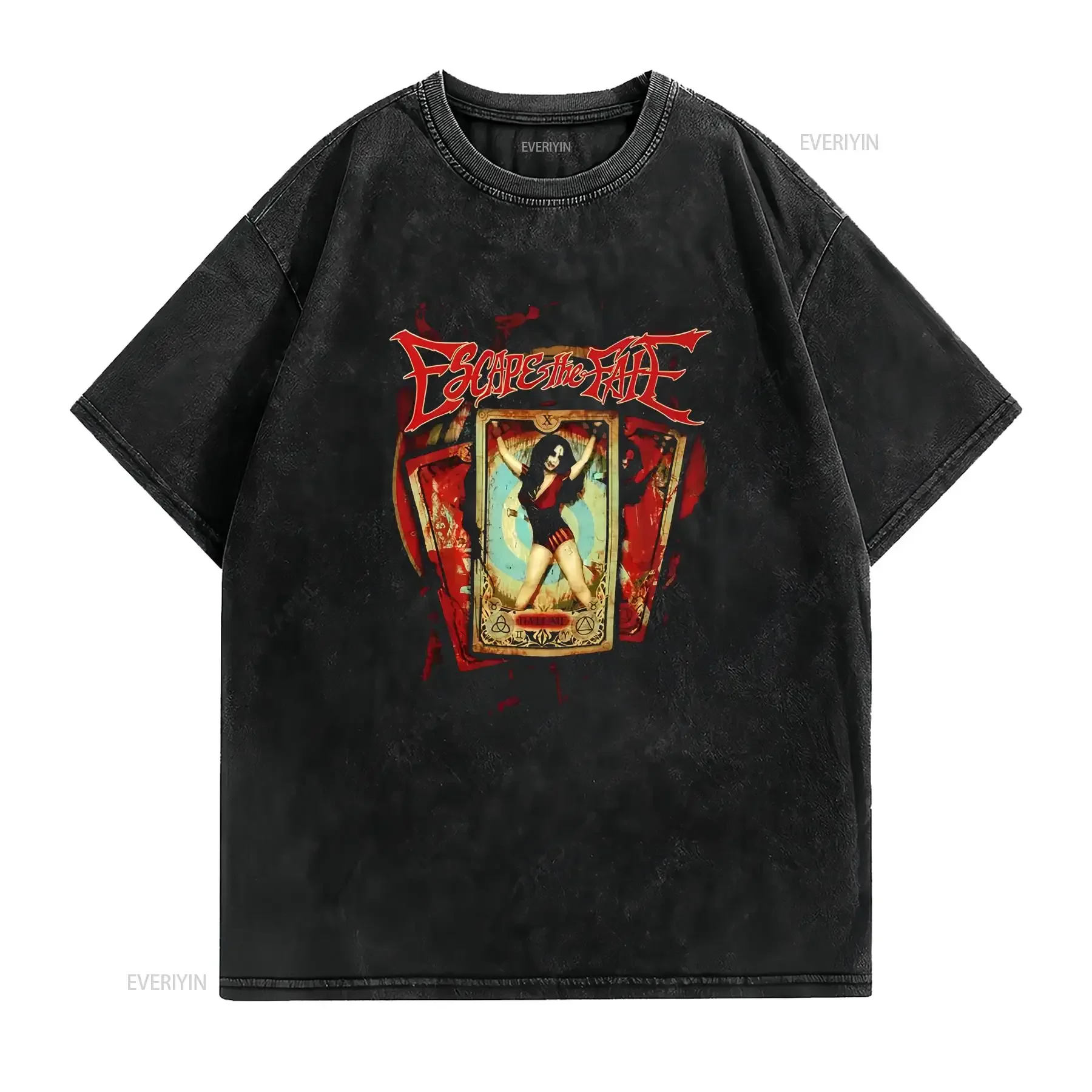 الهروب مصير الفرقة الموسيقى للمروحة السوداء كل حجم S 5XL تي شيرت AC1222 webp خمر غسلها جرافيك قليلا لينة الشارع الشهير